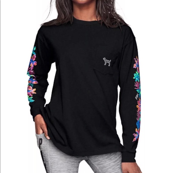 vs pink Tops - VS Pink XSCampus Tee Tropical Bling